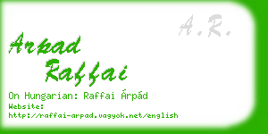 arpad raffai business card